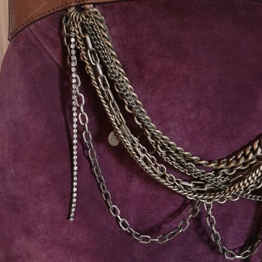VTG Juicy Couture Y2K Plum Suede & Leather Handbag Purse